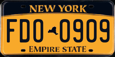 NY license plate FDO0909