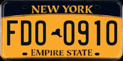 NY license plate FDO0910
