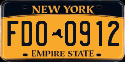 NY license plate FDO0912