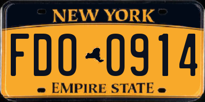 NY license plate FDO0914