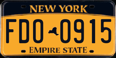 NY license plate FDO0915
