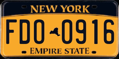 NY license plate FDO0916