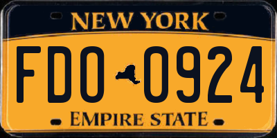 NY license plate FDO0924