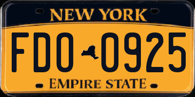 NY license plate FDO0925