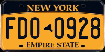 NY license plate FDO0928