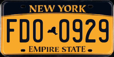 NY license plate FDO0929