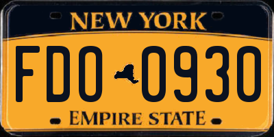 NY license plate FDO0930
