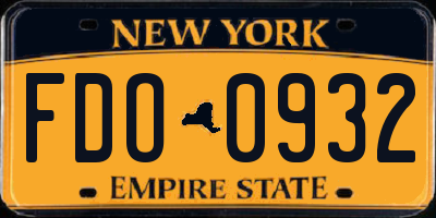 NY license plate FDO0932