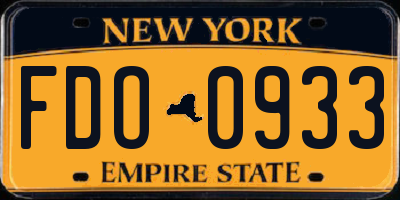 NY license plate FDO0933