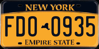 NY license plate FDO0935