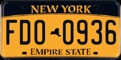 NY license plate FDO0936