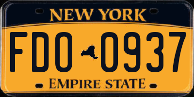 NY license plate FDO0937