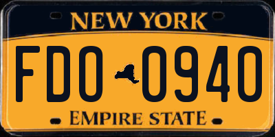 NY license plate FDO0940