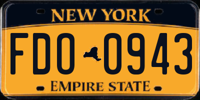 NY license plate FDO0943