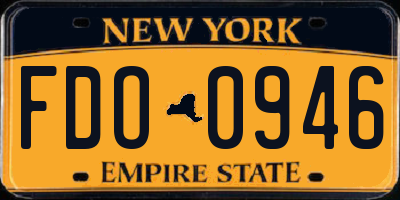 NY license plate FDO0946