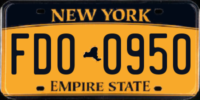 NY license plate FDO0950