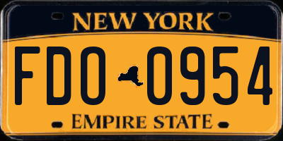 NY license plate FDO0954
