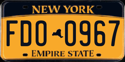NY license plate FDO0967