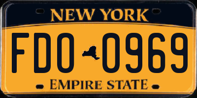 NY license plate FDO0969