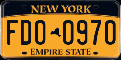 NY license plate FDO0970