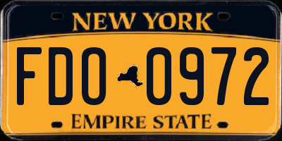 NY license plate FDO0972