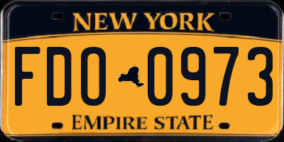 NY license plate FDO0973