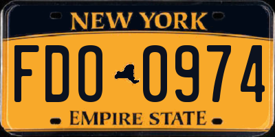 NY license plate FDO0974