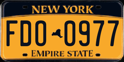 NY license plate FDO0977