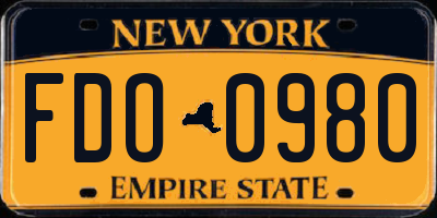 NY license plate FDO0980