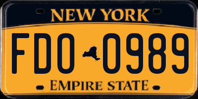 NY license plate FDO0989