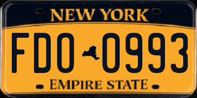 NY license plate FDO0993