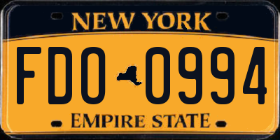 NY license plate FDO0994