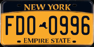 NY license plate FDO0996