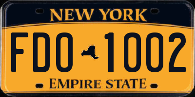 NY license plate FDO1002
