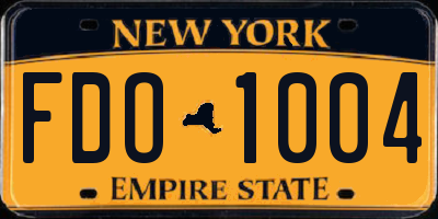NY license plate FDO1004