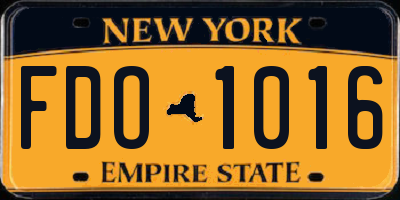 NY license plate FDO1016