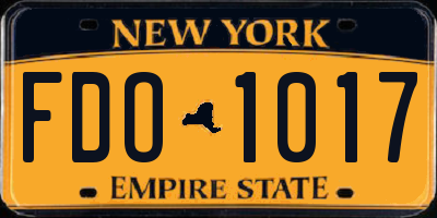 NY license plate FDO1017