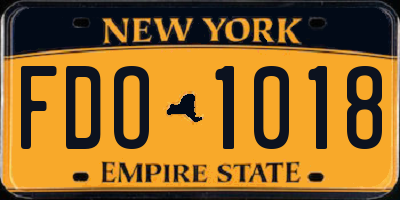 NY license plate FDO1018