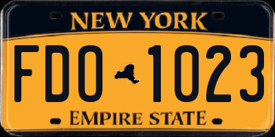 NY license plate FDO1023