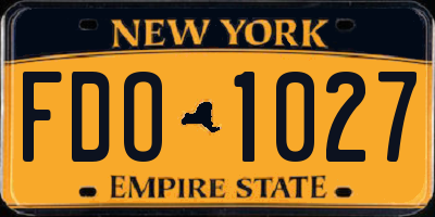 NY license plate FDO1027