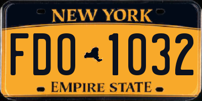 NY license plate FDO1032