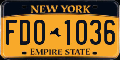NY license plate FDO1036