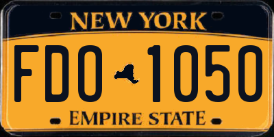 NY license plate FDO1050