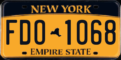 NY license plate FDO1068