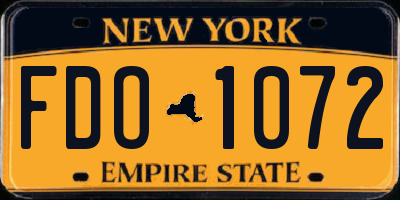 NY license plate FDO1072