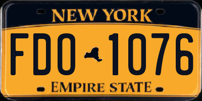 NY license plate FDO1076
