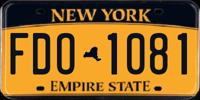 NY license plate FDO1081