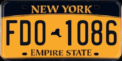 NY license plate FDO1086
