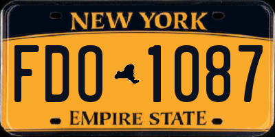 NY license plate FDO1087