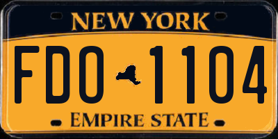 NY license plate FDO1104